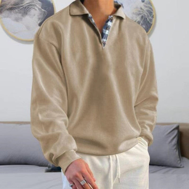 Long-sleeved knitted polo shirt for women