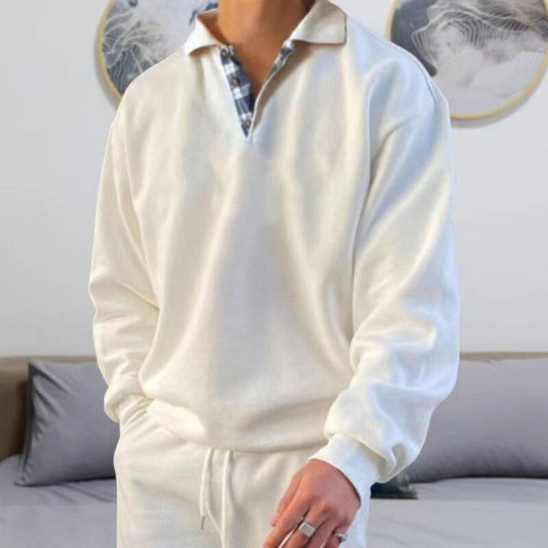 Long-sleeved knitted polo shirt for women