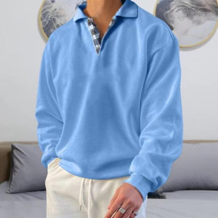 Long-sleeved knitted polo shirt for women