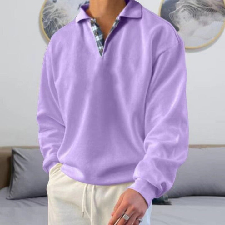 Long-sleeved knitted polo shirt for women