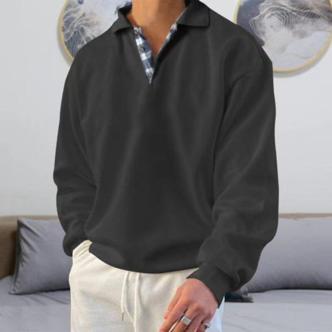 Long-sleeved knitted polo shirt for women