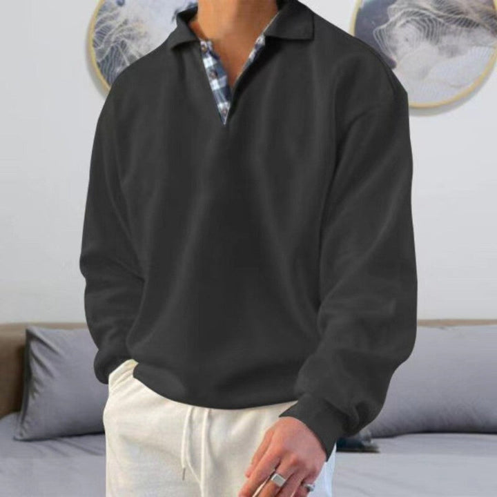 Long-sleeved knitted polo shirt for women