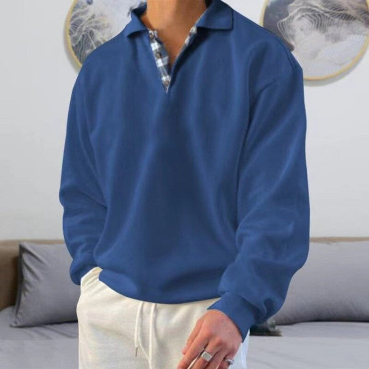 Long-sleeved knitted polo shirt for women