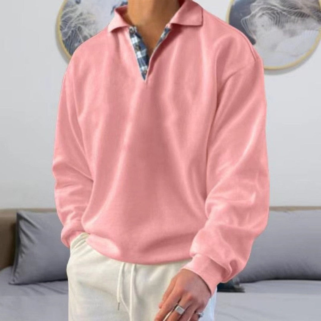 Long-sleeved knitted polo shirt for women