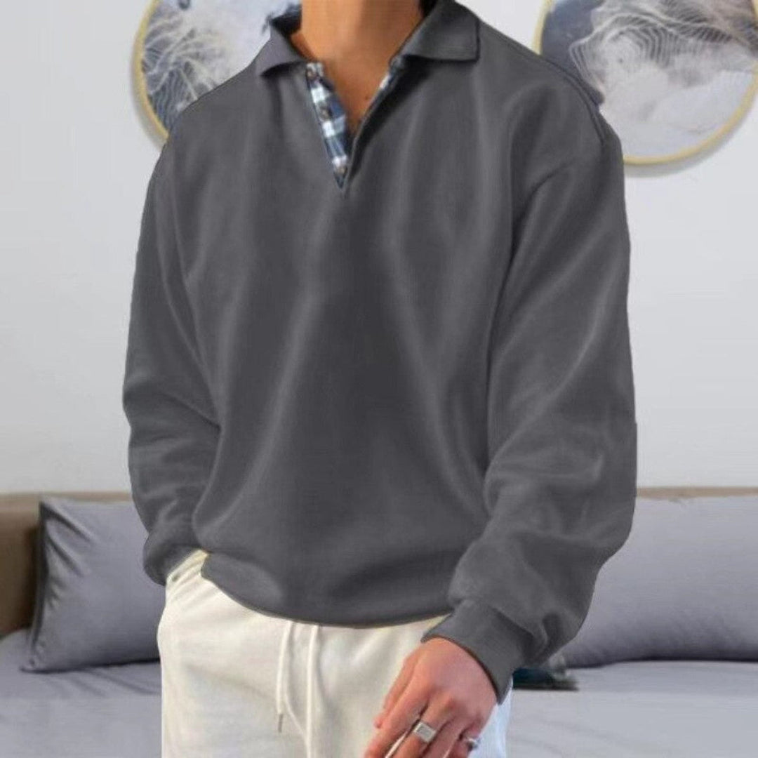 Long-sleeved knitted polo shirt for women