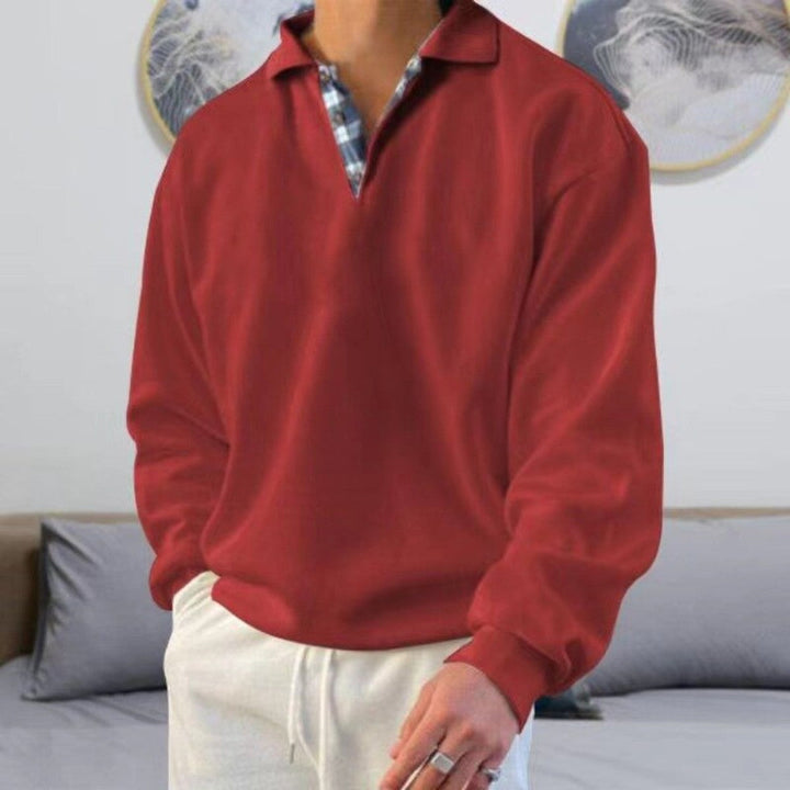 Long-sleeved knitted polo shirt for women