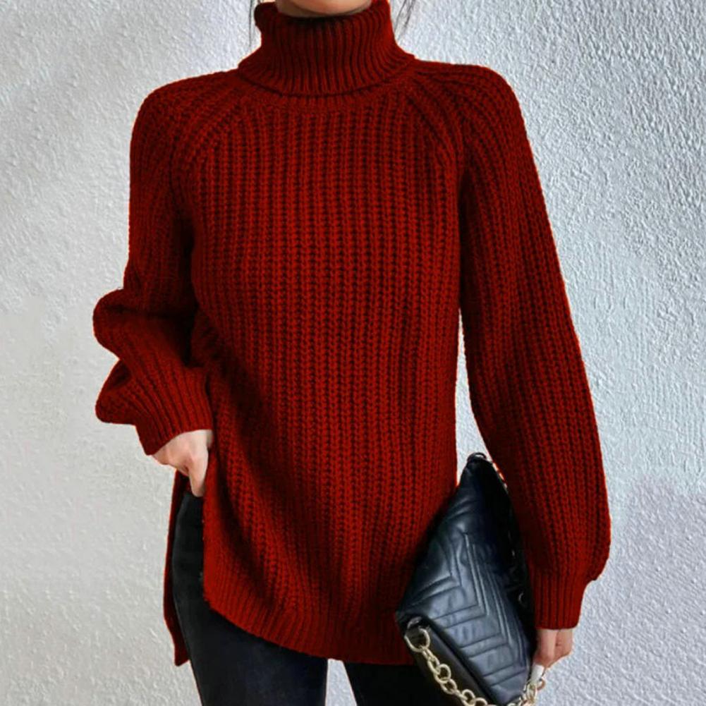 Chunky Knit Turtleneck Sweater for Women