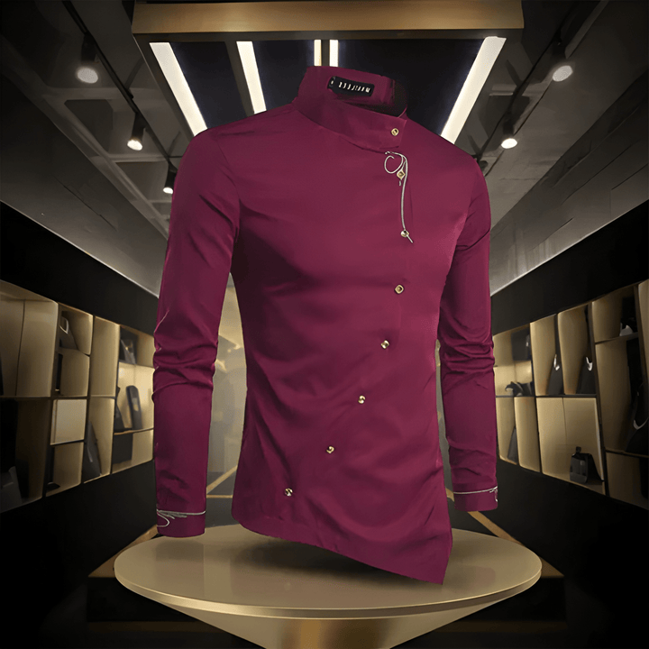 Men's Shirt with Mandarin Collar