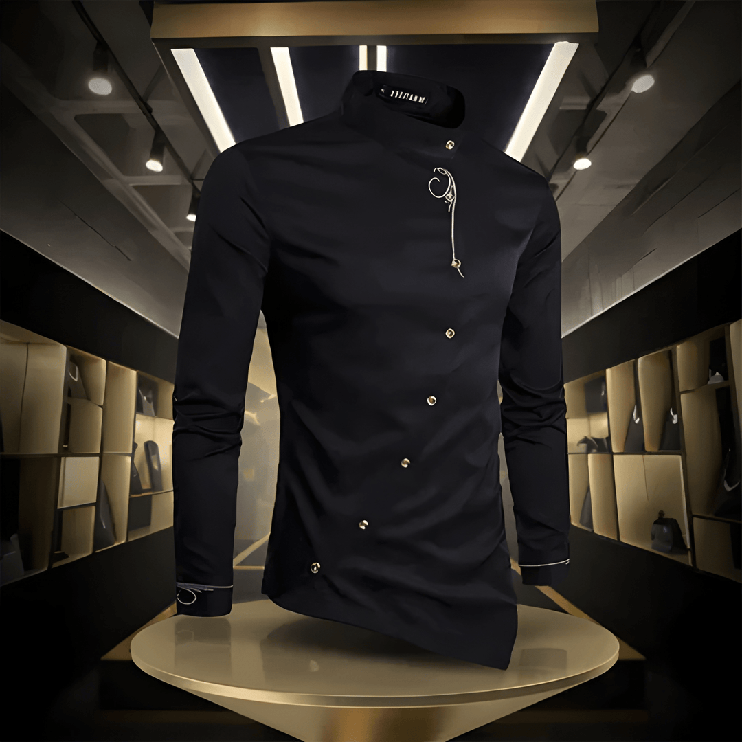 Men's Shirt with Mandarin Collar