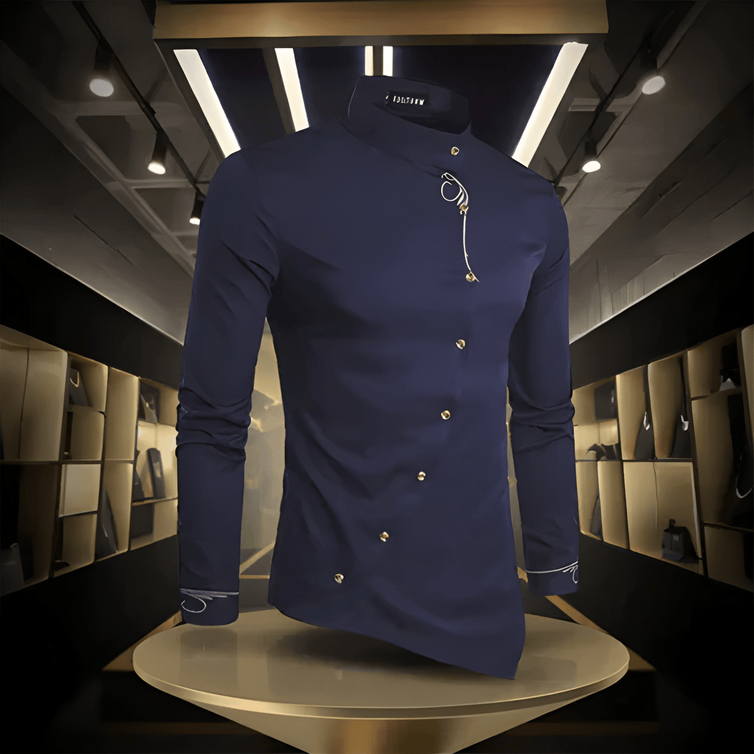 Men's Shirt with Mandarin Collar