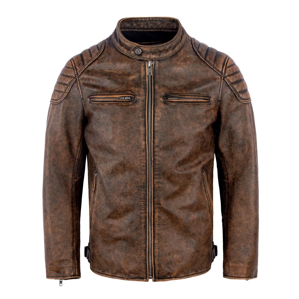 Men’s leather biker jacket