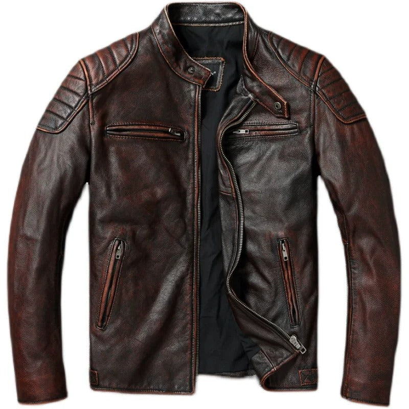 Men’s leather biker jacket