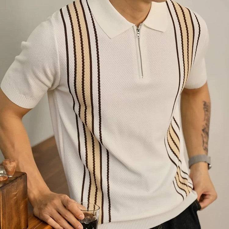 Men's zip-up polo shirt