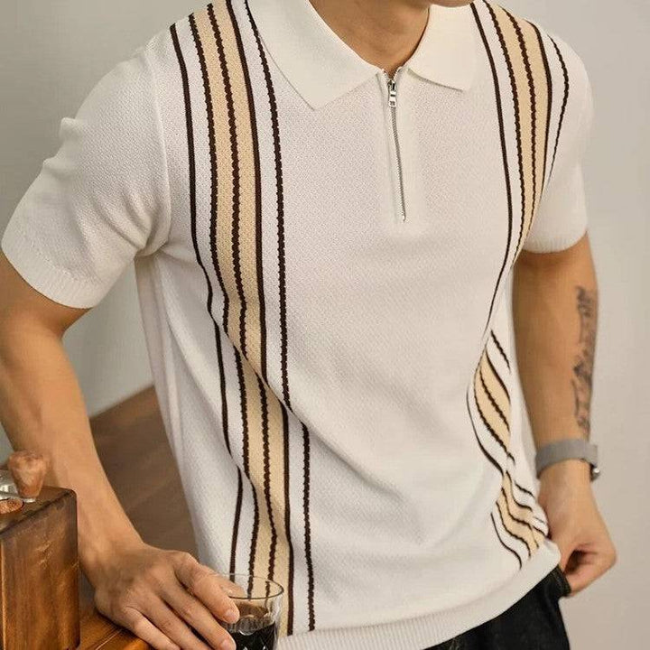 Men's zip-up polo shirt
