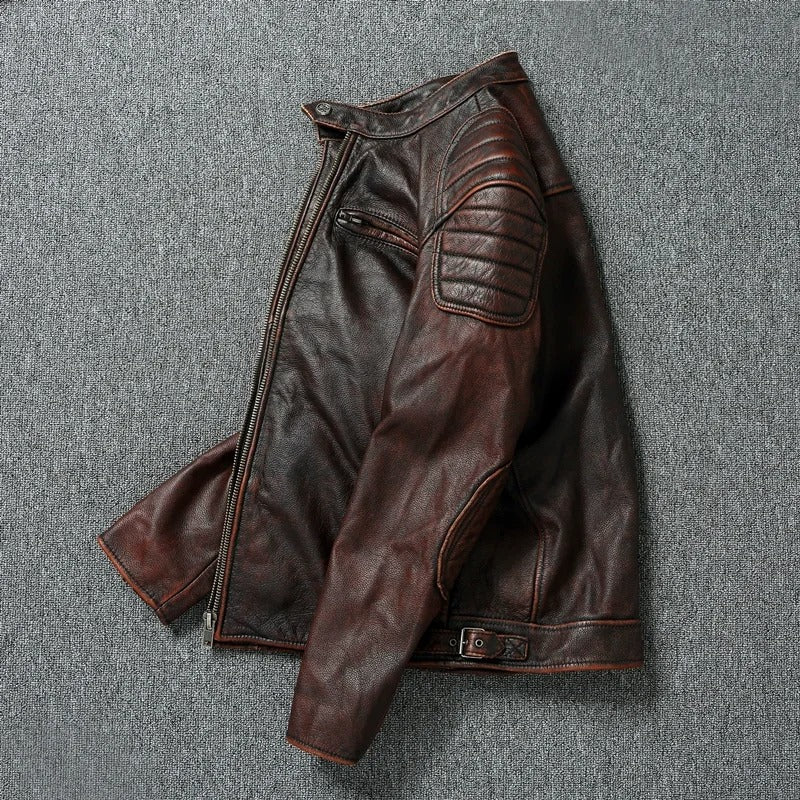 Men’s leather biker jacket