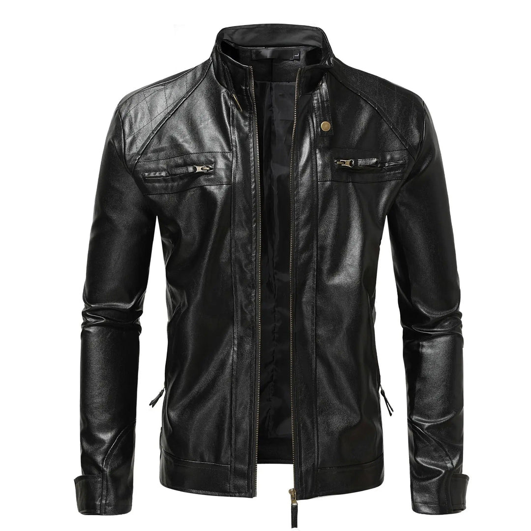 Men’s jacket with snap-button collar and zipper