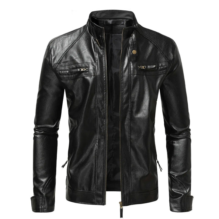 Men’s jacket with snap-button collar and zipper