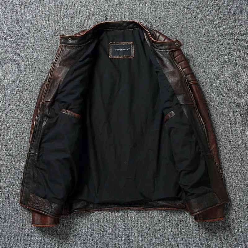 Men’s leather biker jacket