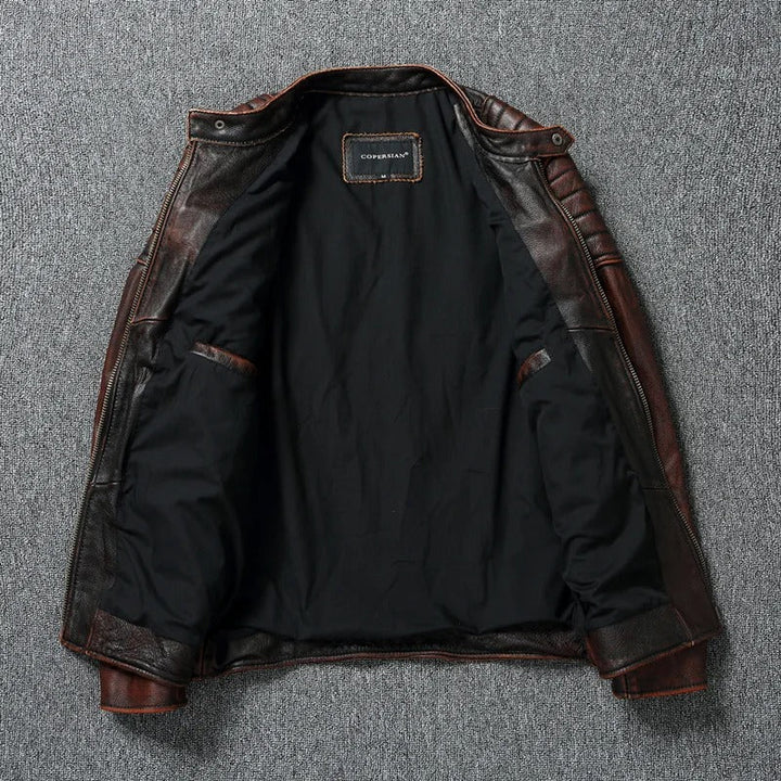 Men’s leather biker jacket