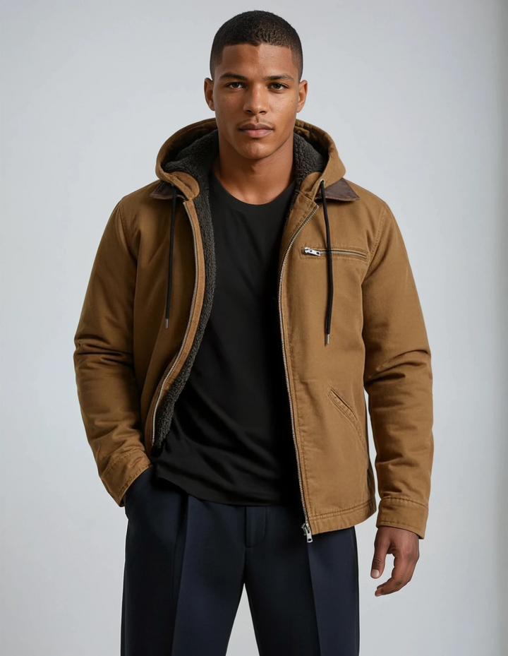 Sherpa Fleece Hooded Jacket for Men