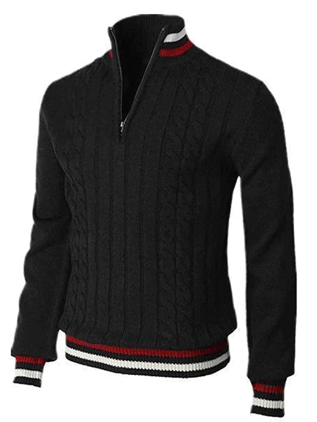 Cable-Knit Quarter-Zip Sweater for Men