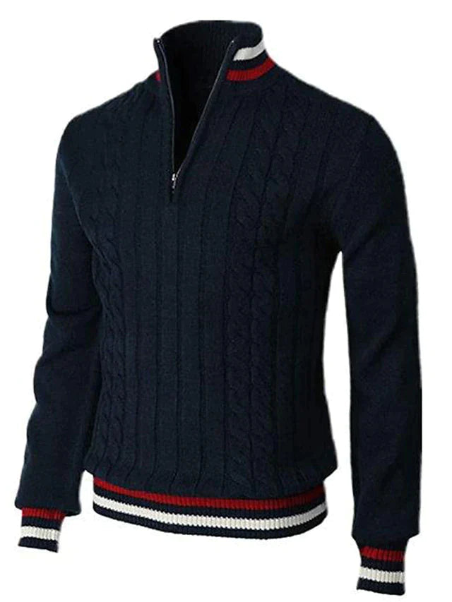 Cable-Knit Quarter-Zip Sweater for Men
