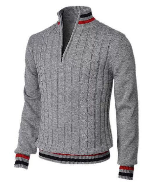 Cable-Knit Quarter-Zip Sweater for Men