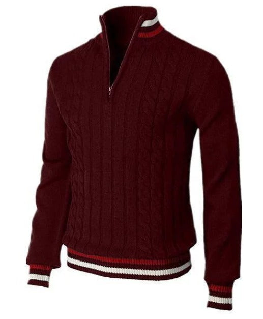Cable-Knit Quarter-Zip Sweater for Men