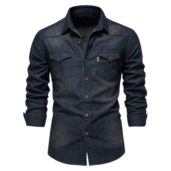 Men's denim shirt with buttons