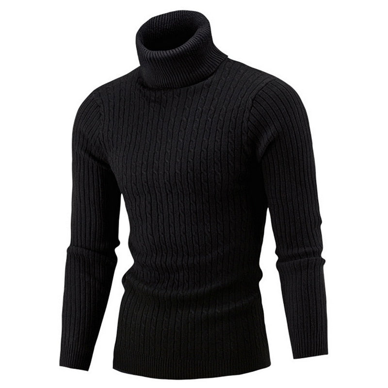 Cable-Knit Turtleneck Sweater for Men