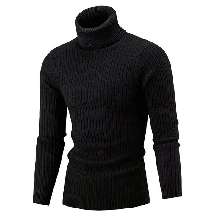 Cable-Knit Turtleneck Sweater for Men