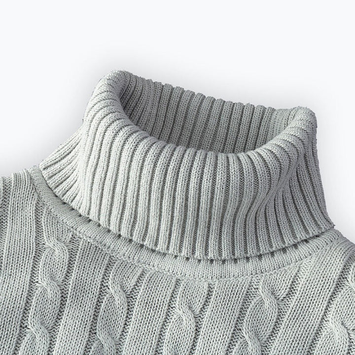 Cable-Knit Turtleneck Sweater for Men