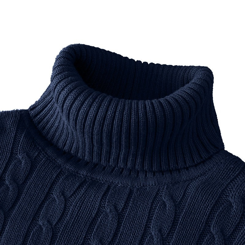Cable-Knit Turtleneck Sweater for Men