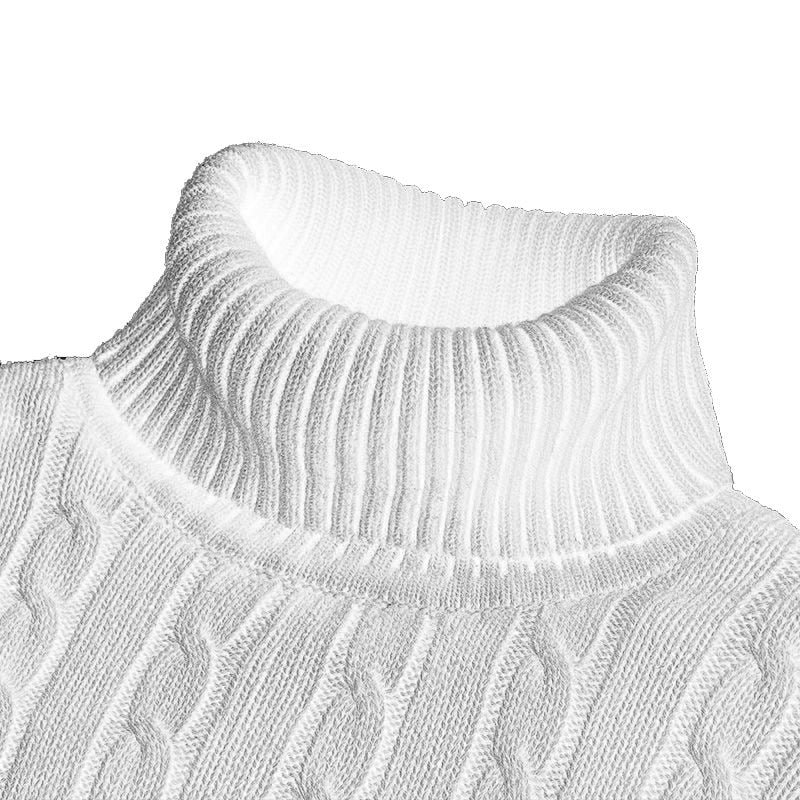 Cable-Knit Turtleneck Sweater for Men