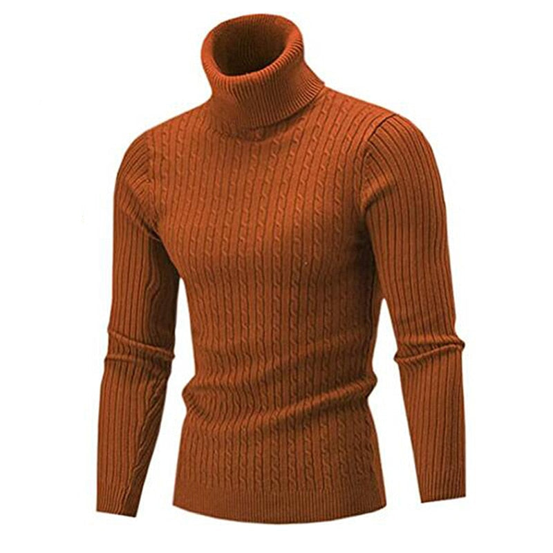 Cable-Knit Turtleneck Sweater for Men