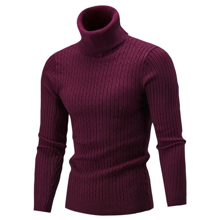 Cable-Knit Turtleneck Sweater for Men
