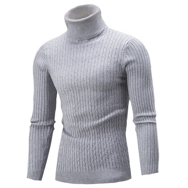 Cable-Knit Turtleneck Sweater for Men