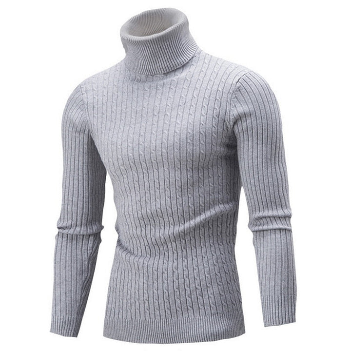 Cable-Knit Turtleneck Sweater for Men