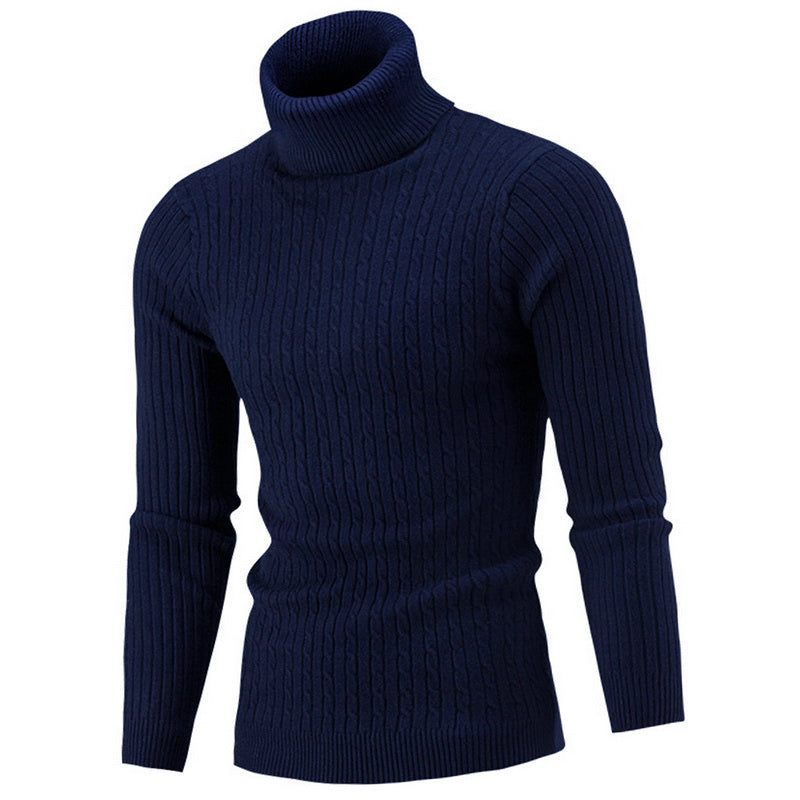 Cable-Knit Turtleneck Sweater for Men