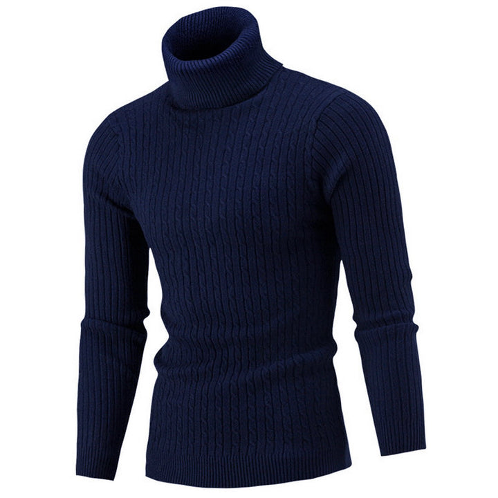 Cable-Knit Turtleneck Sweater for Men