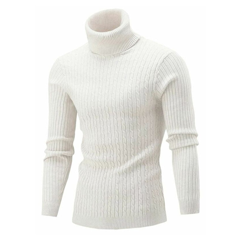 Cable-Knit Turtleneck Sweater for Men