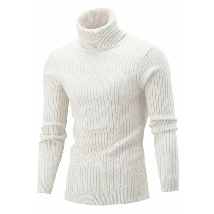 Cable-Knit Turtleneck Sweater for Men