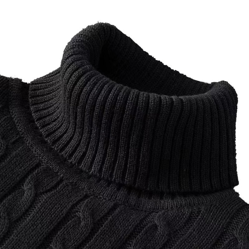 Cable-Knit Turtleneck Sweater for Men