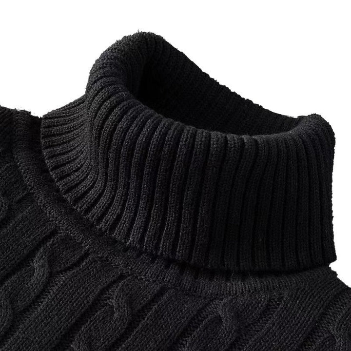 Cable-Knit Turtleneck Sweater for Men