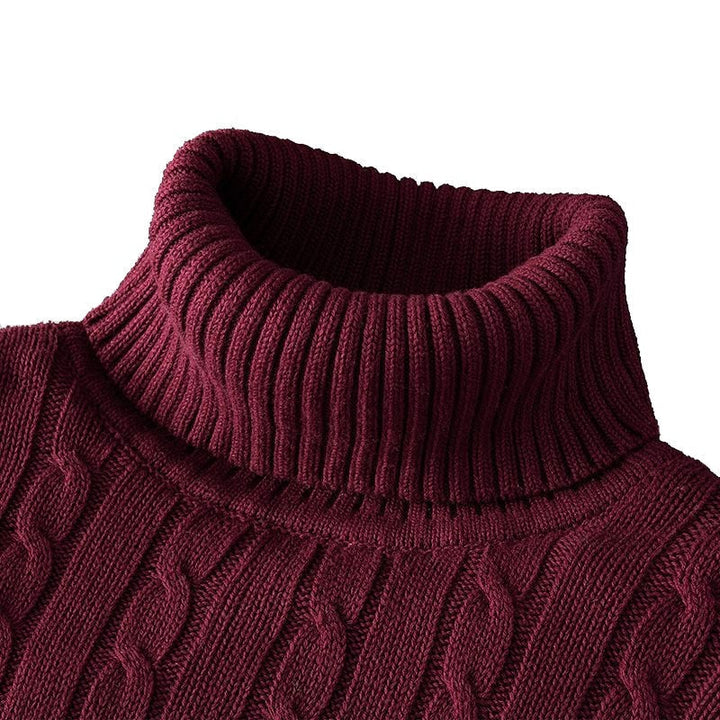 Cable-Knit Turtleneck Sweater for Men
