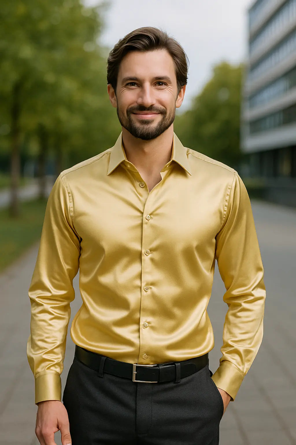 Satin Slim Fit Shirt for Men