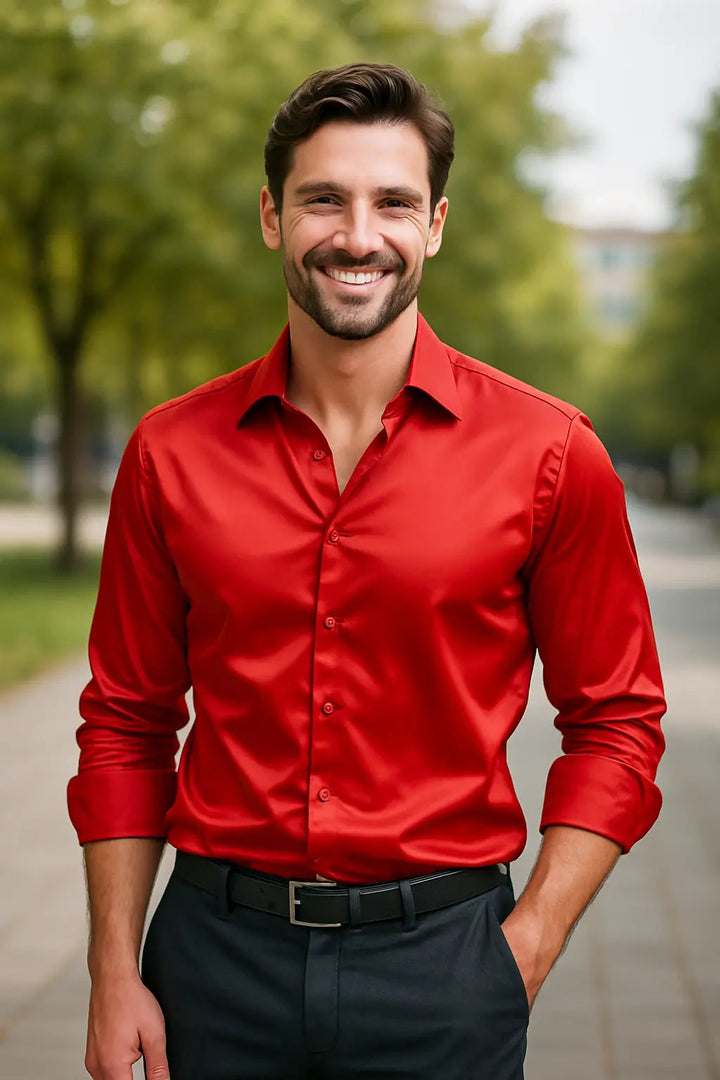 Satin Slim Fit Shirt for Men
