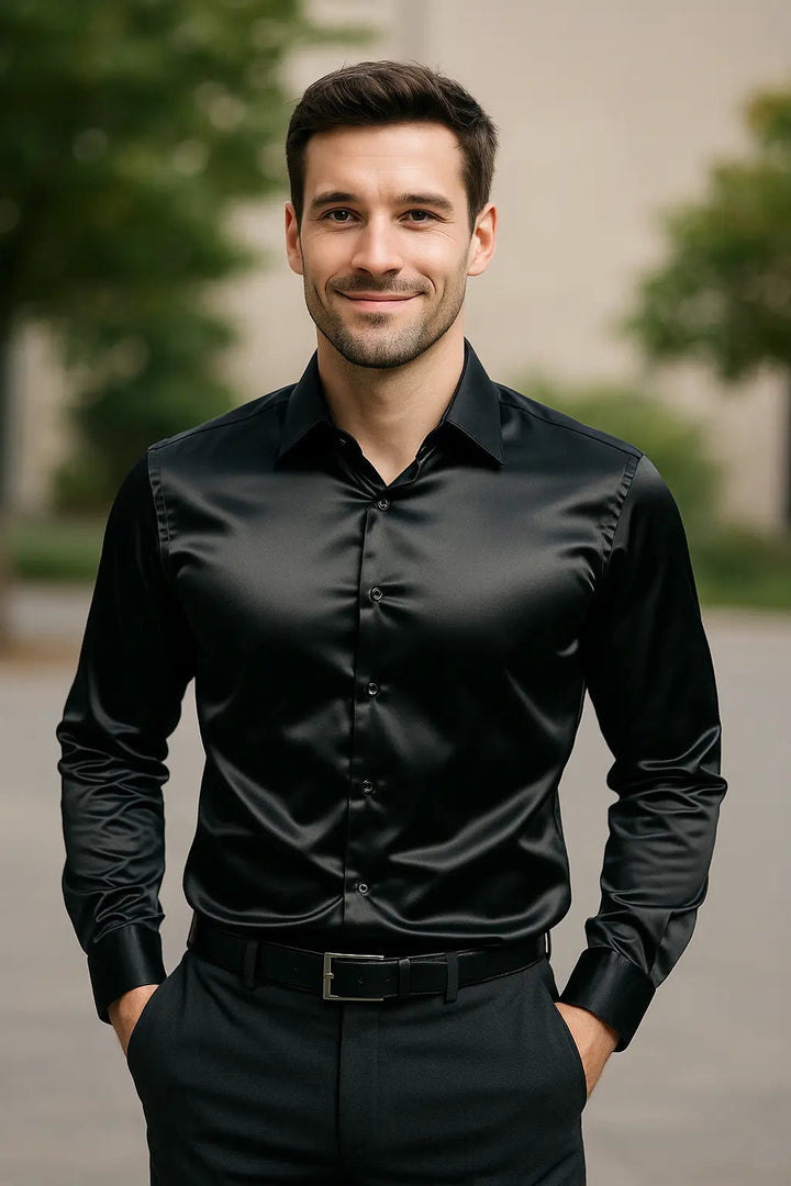 Satin Slim Fit Shirt for Men