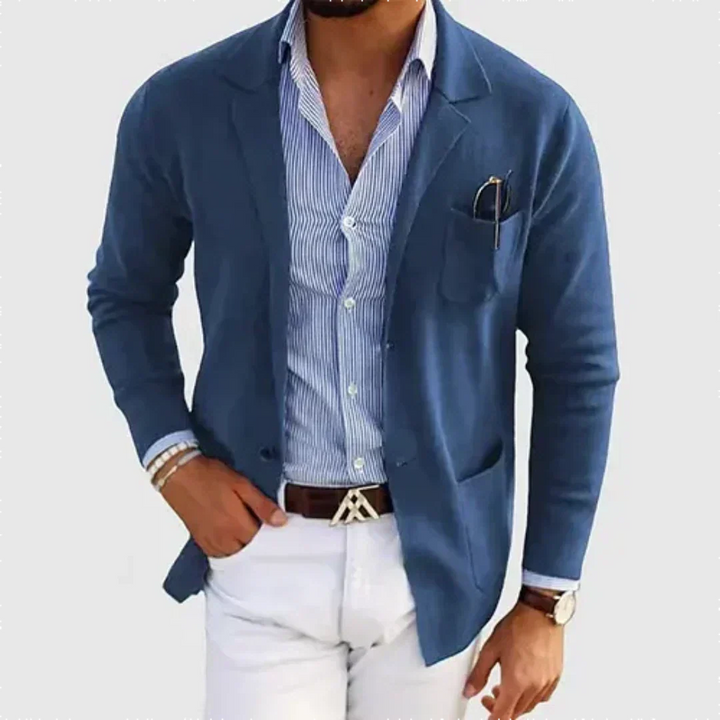Strikket Blazer med Notch Revers til Herrer