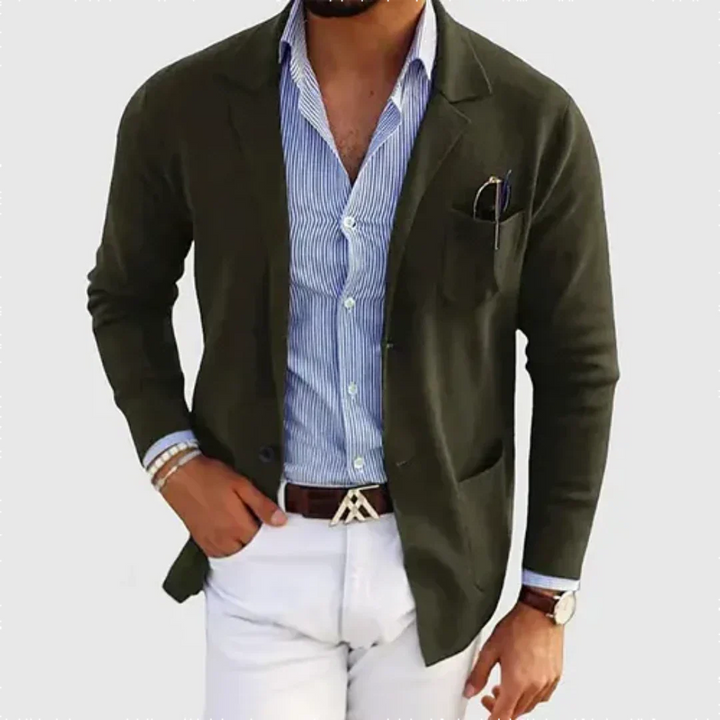 Strikket Blazer med Notch Revers til Herrer